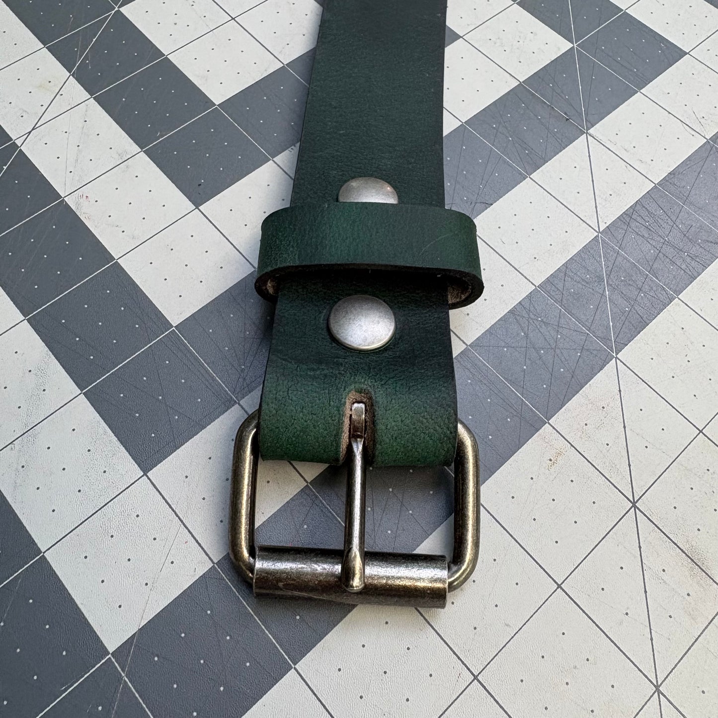 Jade Silver Buffalo Leather Belt