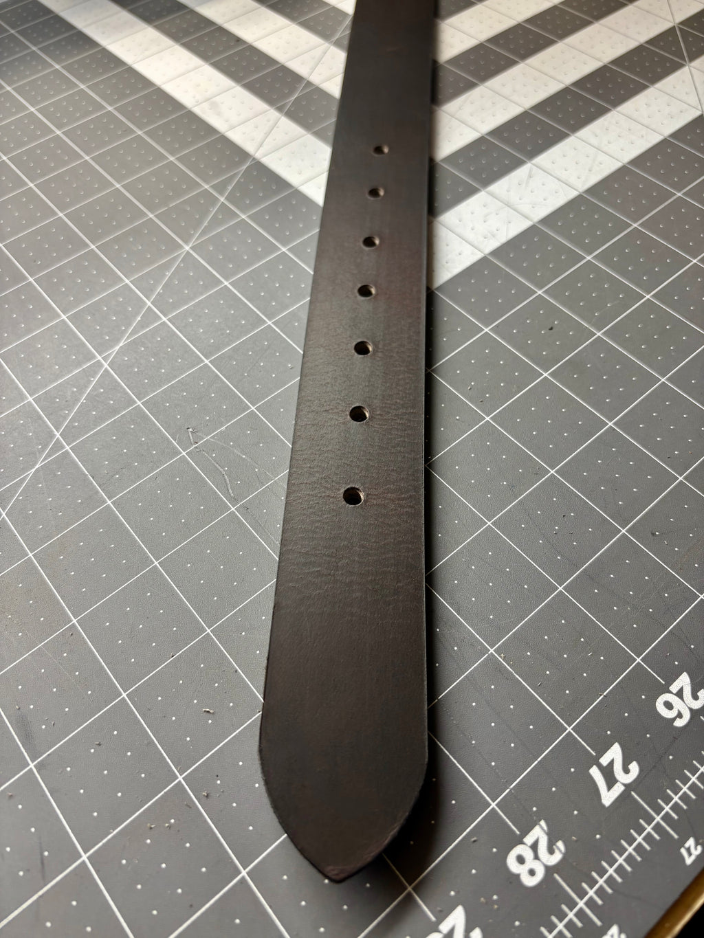 Dark Brown Silver Buffalo Leather Belt