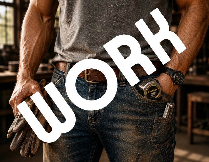 1.5" WORK DOUBLE PRONG LEATHER BELT