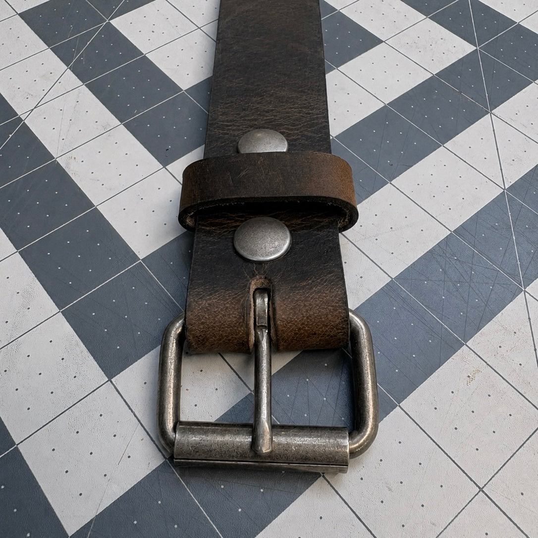 Brindle Silver Buffalo Leather Belt