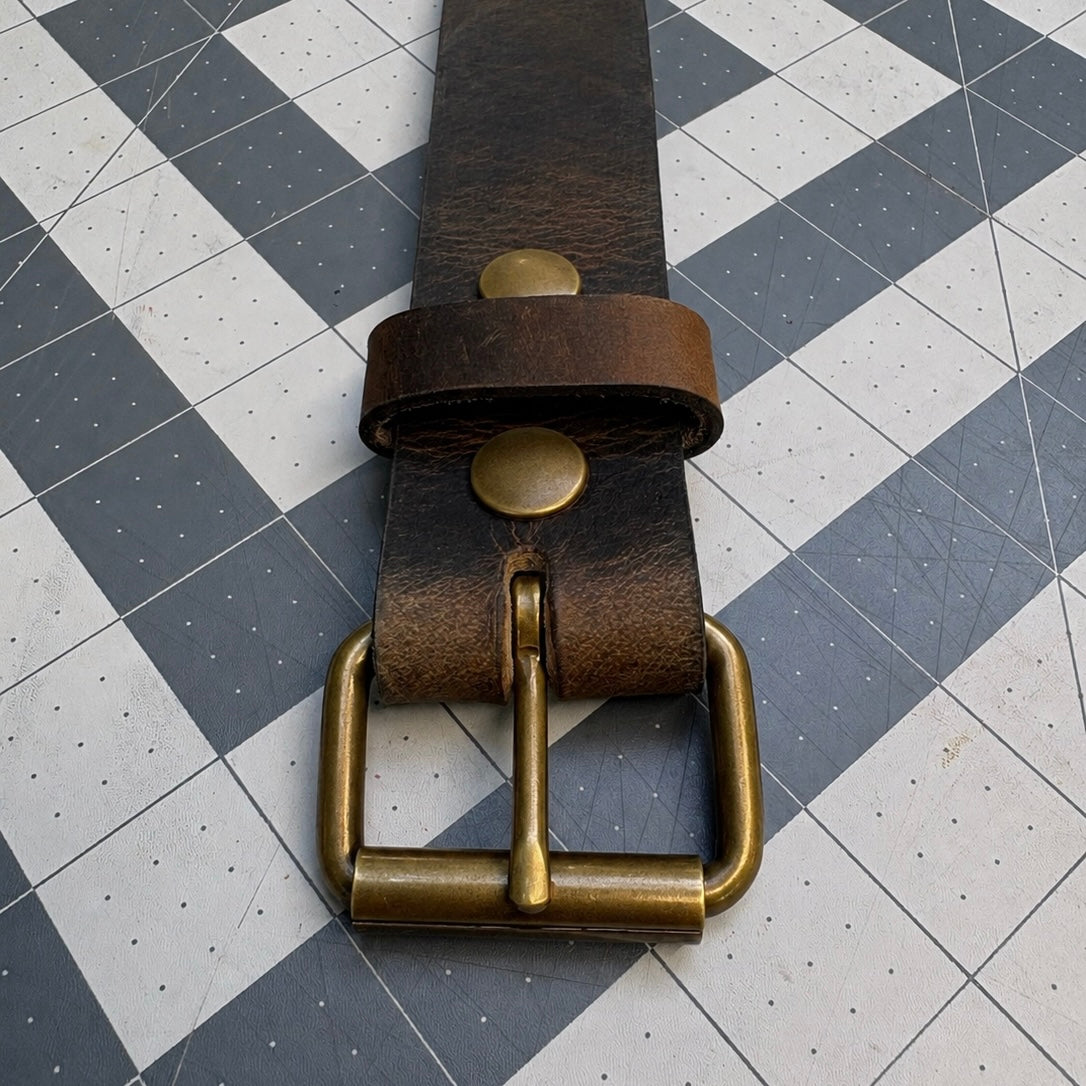 Brindle Brass Buffalo Leather Belt