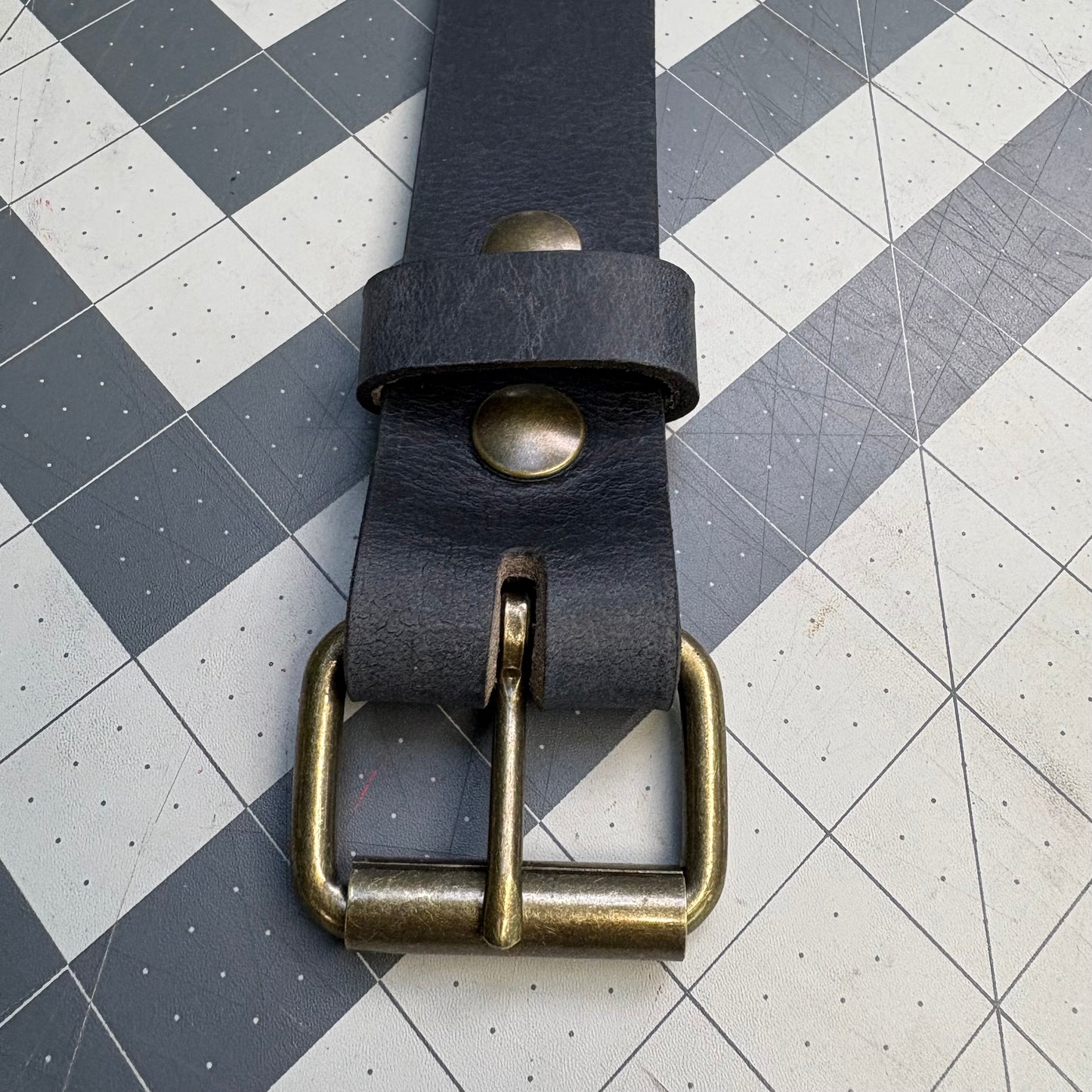 Blue Brass Buffalo Leather Belt