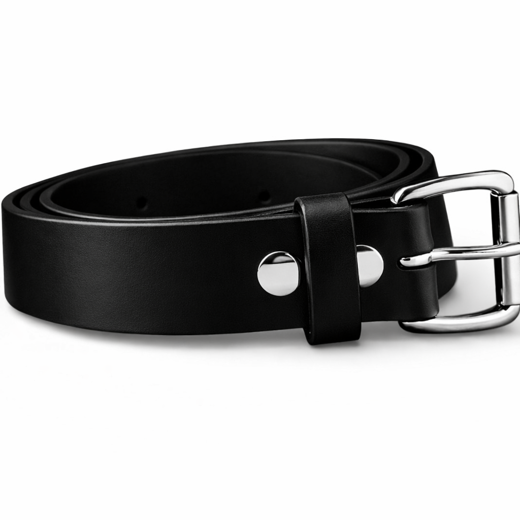 Men’s Black Leather Work Belt 1.5” – Thick Handmade USA Belt
